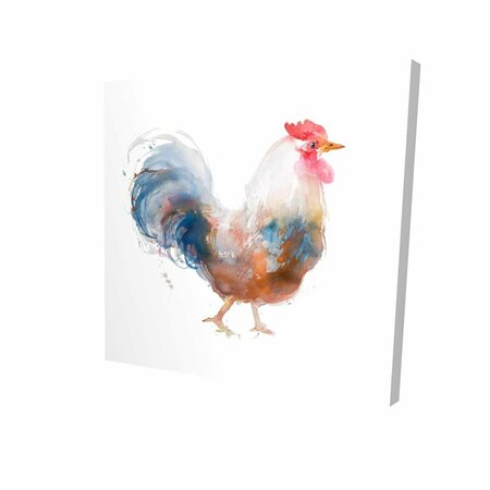 FONDO 12 x 12 in. Watercolor Rooster-Print on Canvas FO2772198